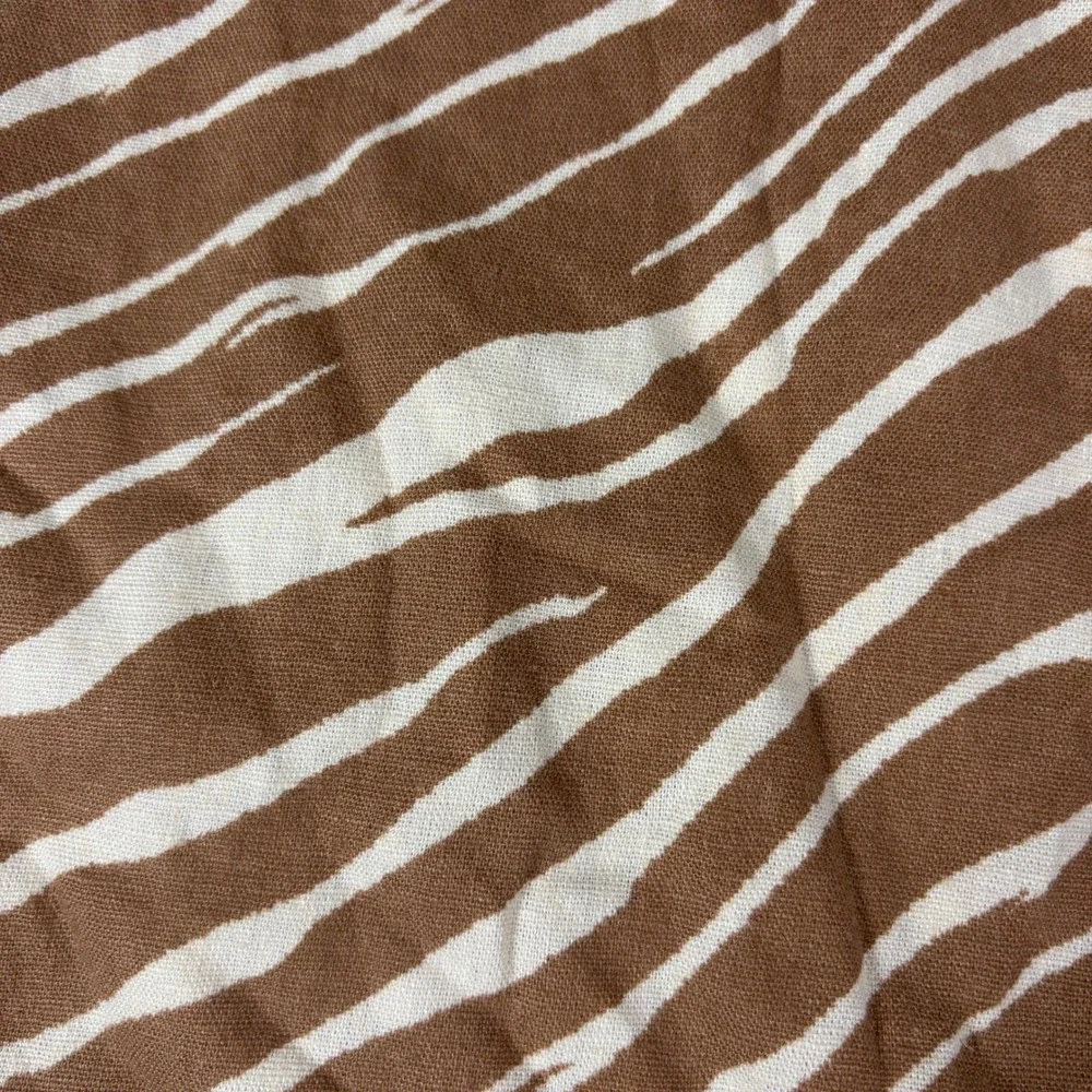 A New Day Wide Leg Linen Pants Women XS Brown Zebra Print Drawstring Comfortcore